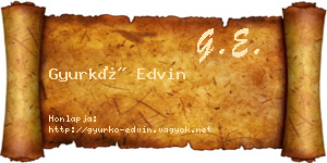 Gyurkó Edvin névjegykártya